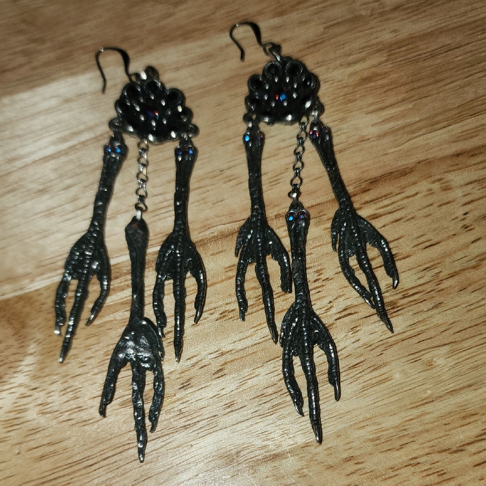 RARE Martha Rotten Floral animal feet earrings